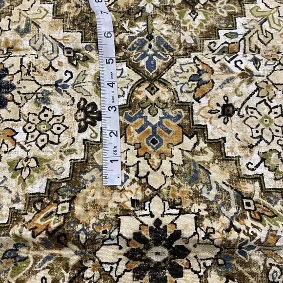 Waverly Fabric 2 Yards X 44” Inspirations Green Brown Beige Duck Thick Damask - Picture 2 of 3